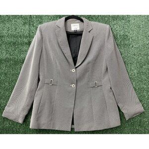 Collections For Le Suit Long Sleeve Blazer Women’s Size 12P Gray Two Button 70s